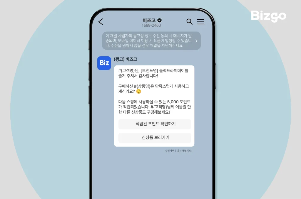 '카카오 브랜드 메시지'의 개인화 기능