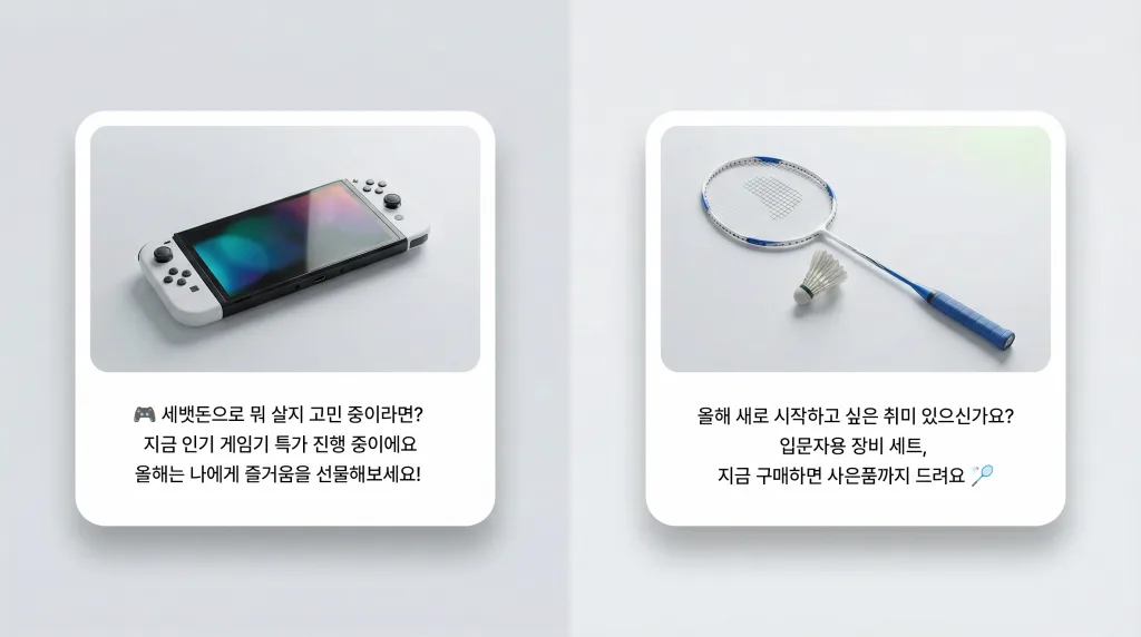 1020 타겟 프로모션 메시지 예시